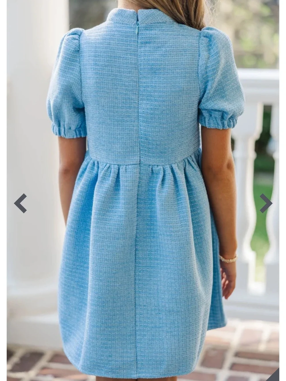 Girls: The Gwen Blue Embellished Tweed Dress Sz 10/12